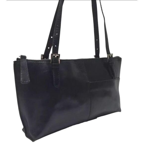 Hobo The Original Black Leather Double Handles Zip Tote Shoulder Bag - Picture 14 of 14